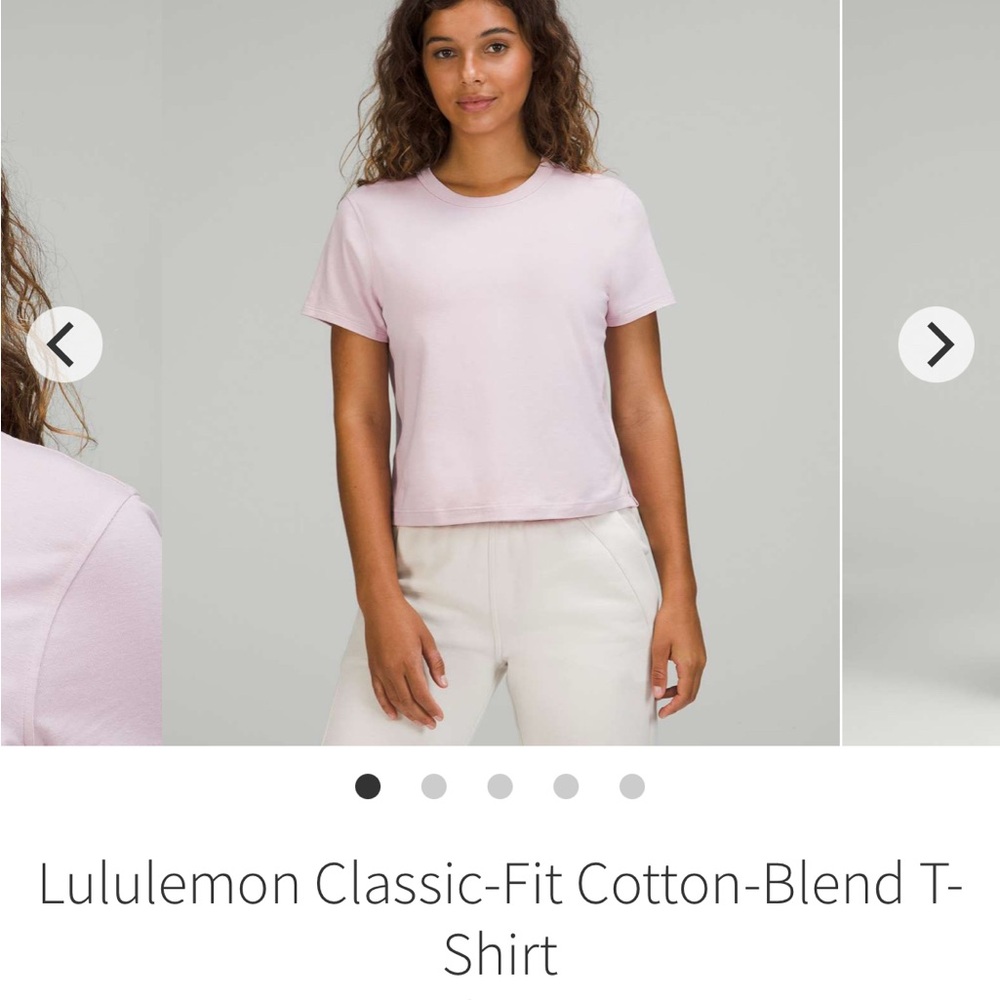 Lululemon Classic Fit Cotton-Blend T-Shirt Pink Peony Size 4